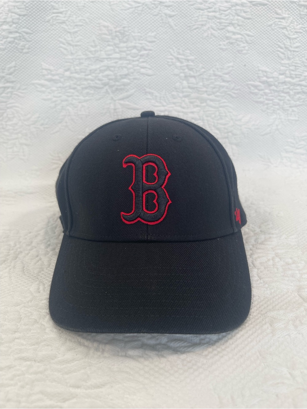 Kids Black Cap with Red 'B' Embroidery